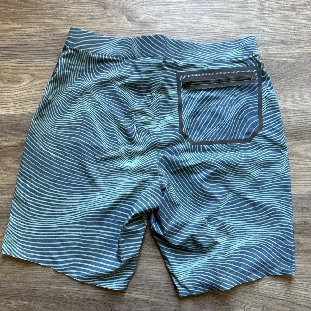 Outerknown Apex Board Shorts Mens 32 Blue‎ Wave Print Swim Trunks 9
